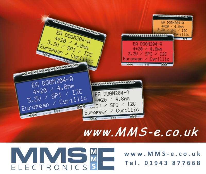 ea dogm204 mms 2017 New programmable TFT display with camera input