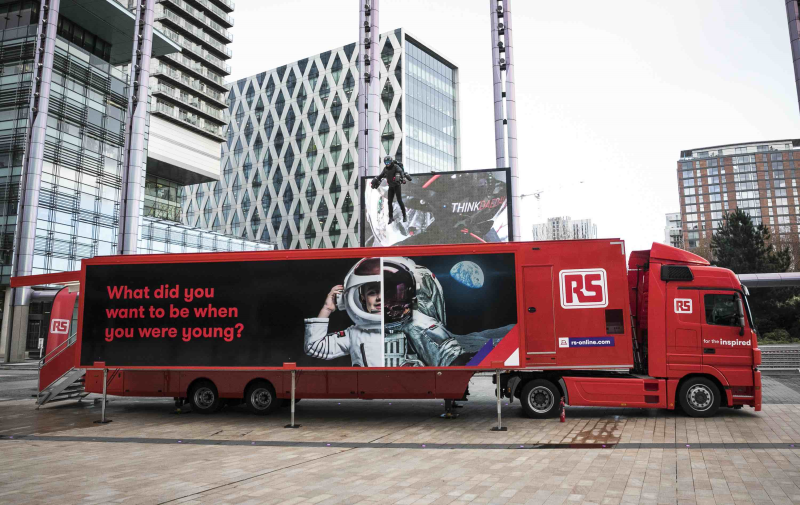 richard over truck Technology flying high at launch of new mobile innovation truck from RS Components