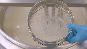 sieve end shot.300x0 is Hydration of Xanthan Gum with Silverson High Shear Mixers