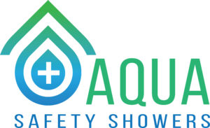 Aqua Safety Showers Logo LARGE 1 TRACE HEATED ‘v’ TEPID WATER