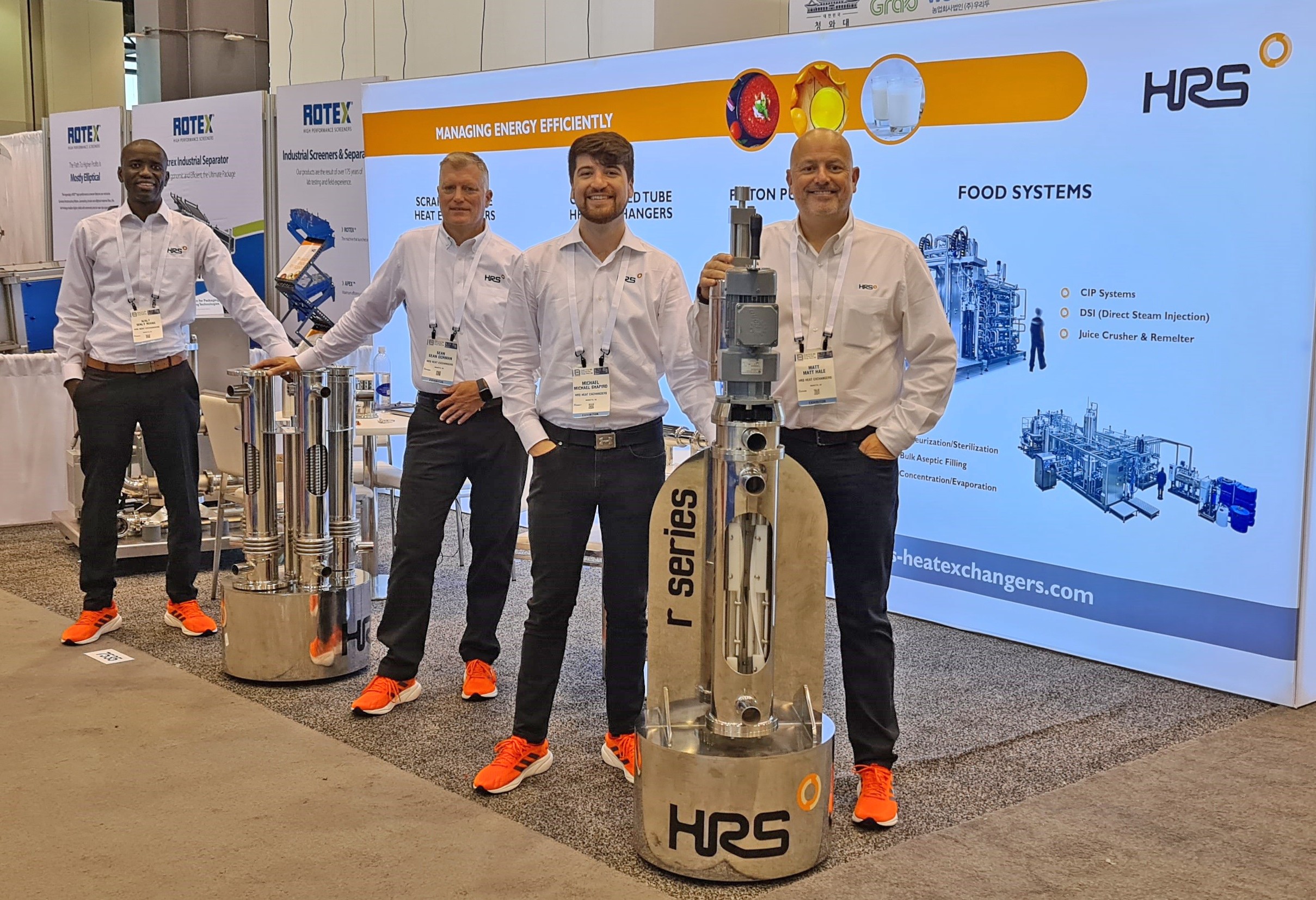 Look out for the distinctive orange shoes worn by the HRS team to learn more about their products for the chemical industry Orange shoes show the way to efficient chemical processing