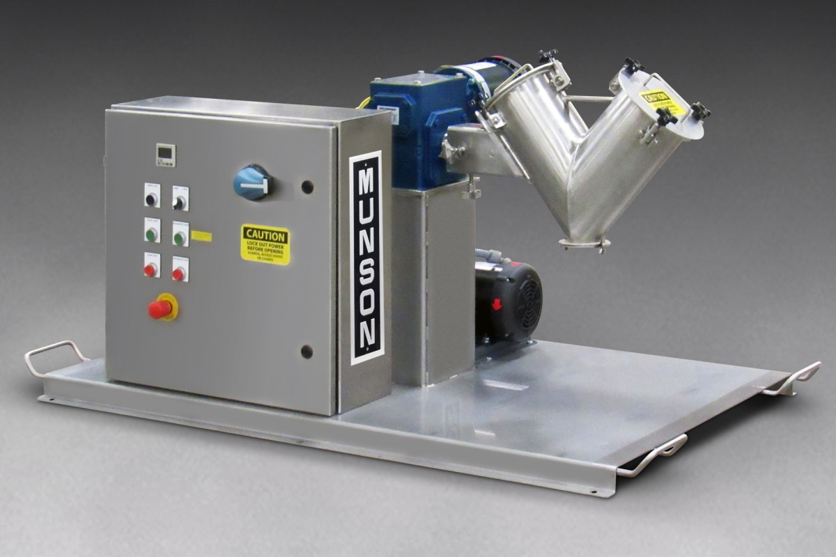 Cantilevered Vee Cone Blender tests diverse materials