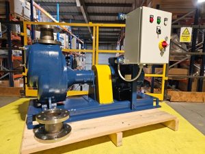 Self Priming Pump with Integrated Panel Corrosion Resistant self-priming pump for spill containment